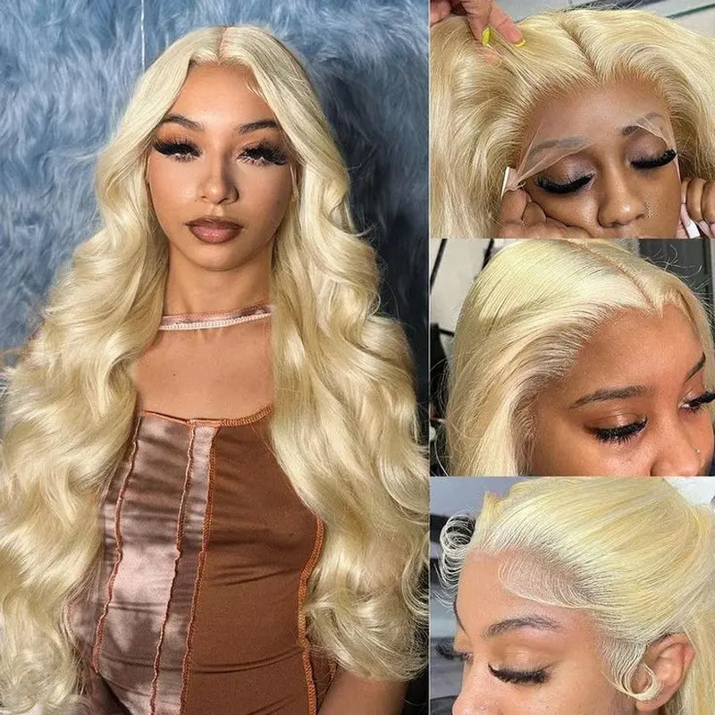 [NEW IN] Hot Star 613 Blonde HD Transparent 13X6 Lace Frontal Human Hair Wigs Body Wave and Straight Preplucked Wigs for Women