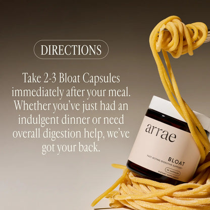 Arrae Bloat | Fast-Acting Bloating Relief Digestive Enzymes & Gas Relief Capsules, 30-Day Supply| Natural Healthcare Dietary Supplement Edible
