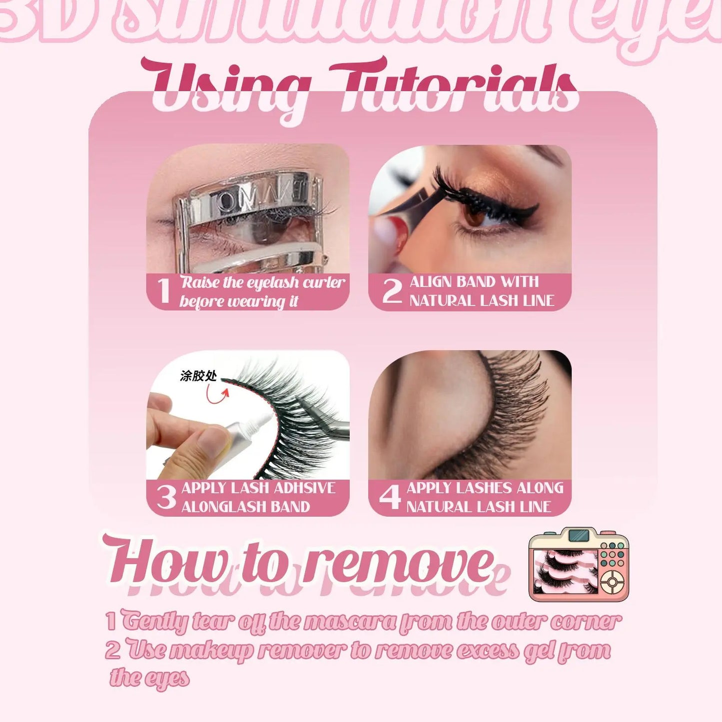Thick Curling Fluffy False Eyelashes, Volume False Eyelashes, Diy Dramatic Lashes, Wispy Cat-Eye Look Faux Lashes, Portable Eye Makeup Tool for Women and Girls #GLOBAL PICKS