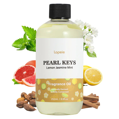 Lopeie PEARL KEYS Hotel Diffuser Oil Refill, Inspired by the Ritz-Carlton. 118Ml Premium Essential Oil, Blended with Lemon, Jasmine & Mint. Perfect for Ultrasonic and Waterless Diffusers, Long-Lasting Pleasant Fragrance