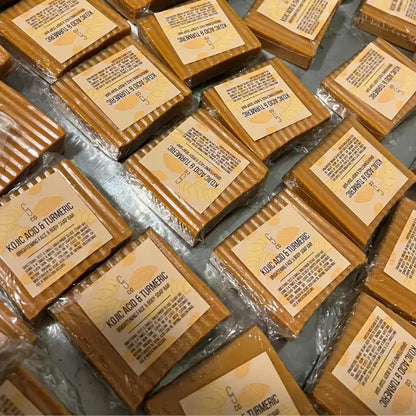 CGCO Kojic Acid & Turmeric Brightening Bar Handmade Soap for Acne Spots - Silky Smooth Skin Face & Body Care
