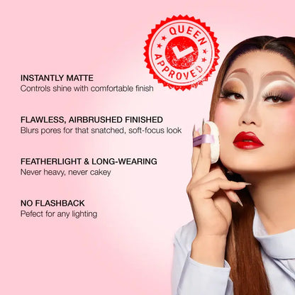 Kimchi Chic Puff Puff Pass Set & Bake Powder with Rice Powder & Vitamin-E, Lightweight & Translucent Makeup, Cosmetic Setting Powder