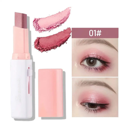 6Pcs Two-Tone Ombré Eyeshadow Stick Set Cream Gradient Eye Shadow Pen High Pigment Waterproof Smudge Proof Long Lasting Eye Makeup Shimmer Matte Highlighter Duo Beginner Friendly Quick Application Portable Travel Daily Beauty Gift Set